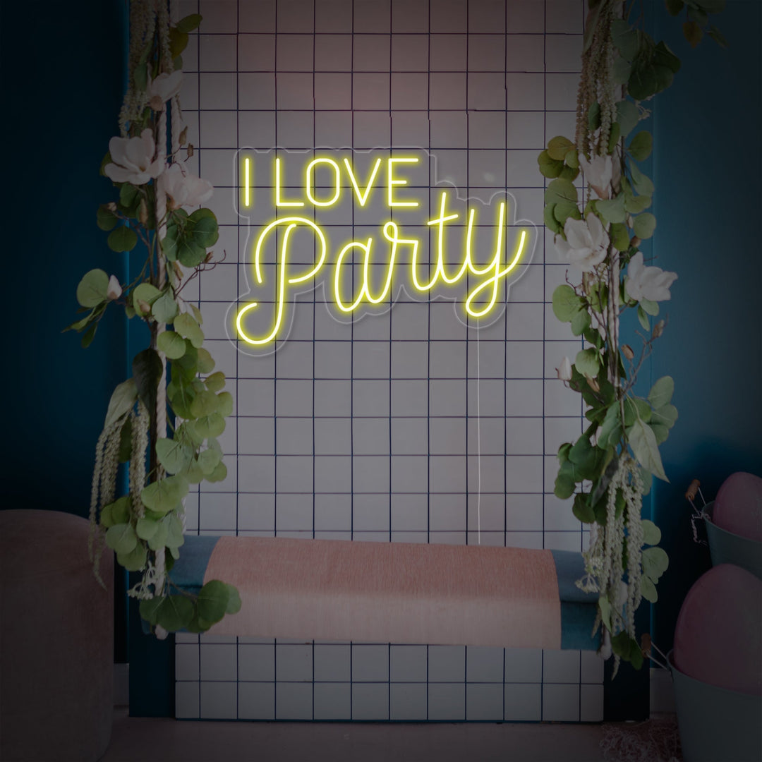 "I Love Party" Letreros Neon