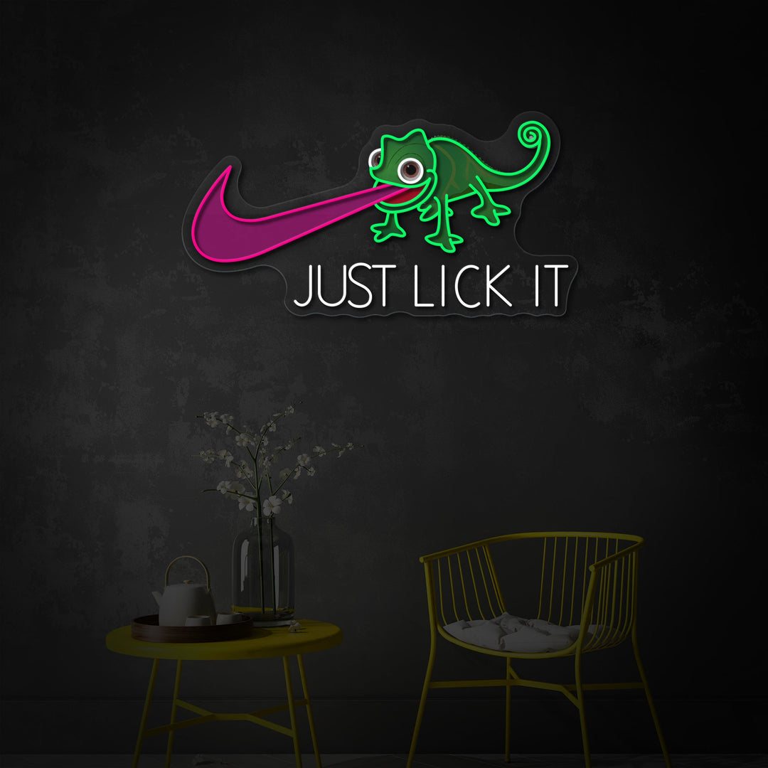 "Just Lick It" Letrero de neón LED impreso con UV