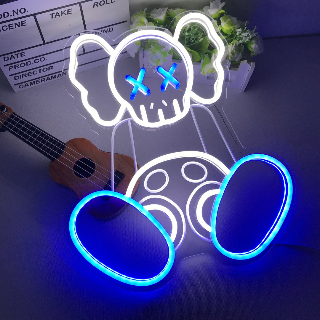 "Sentado Kaw, Anime" Mini Letreros Neon