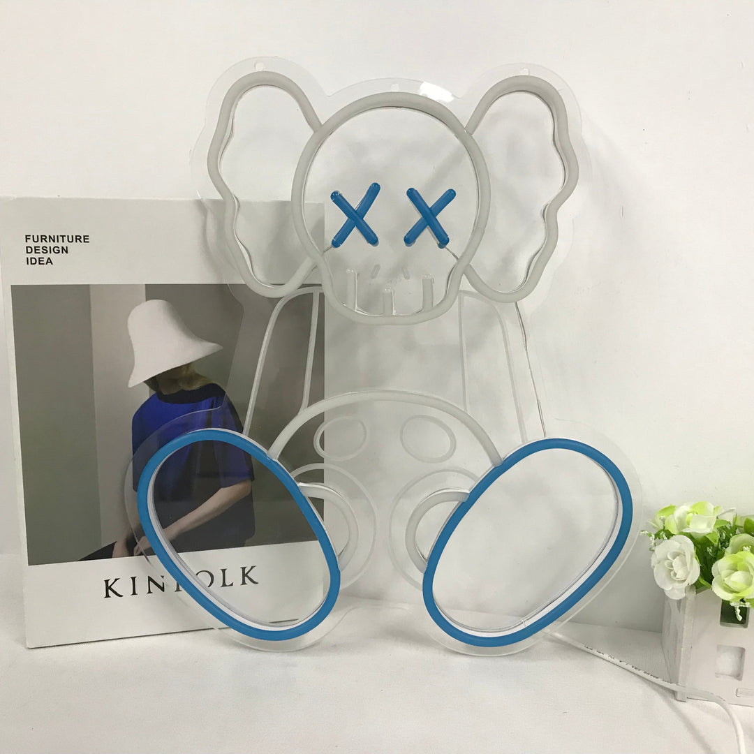 "Sentado Kaw, Anime" Mini Letreros Neon