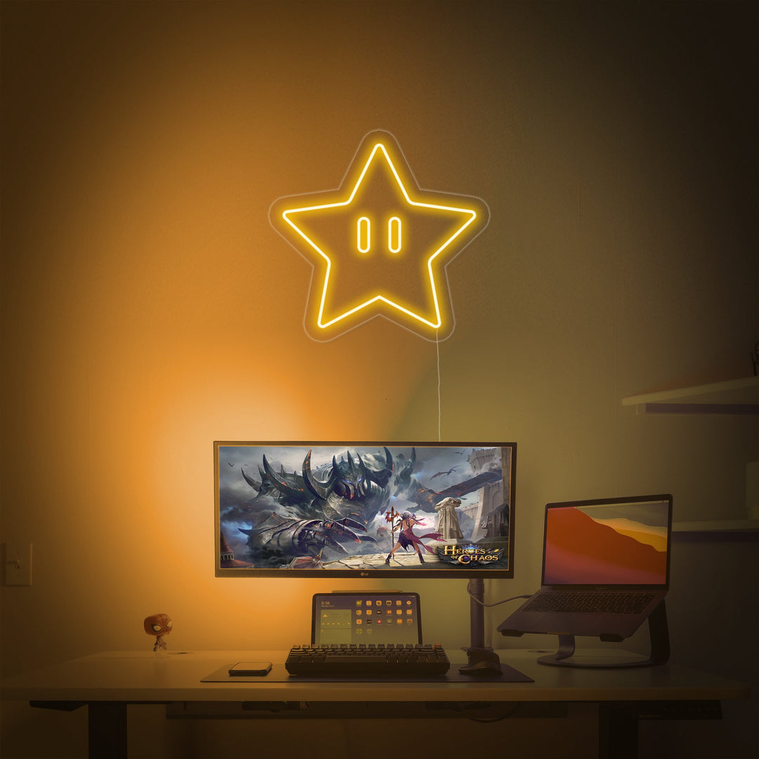 "Estrella, Decoracion De Habitaciones De Juegos" Letreros Neon