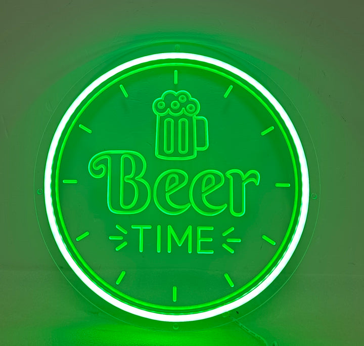 "Beer Bar Sunset, Vaso de cerveza" Mini Letreros Neon