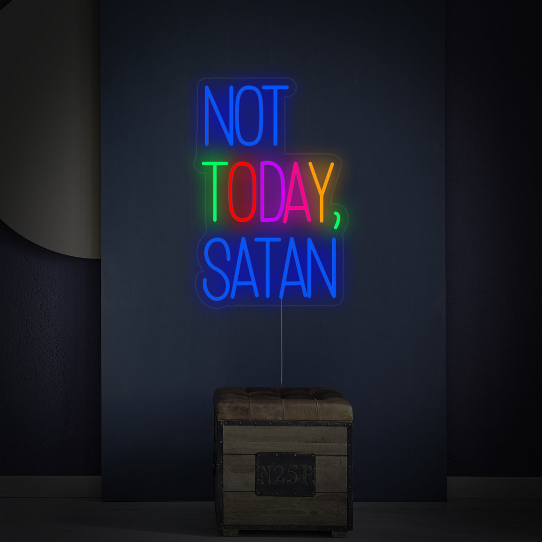 "Not Today Satan" Letreros Neon