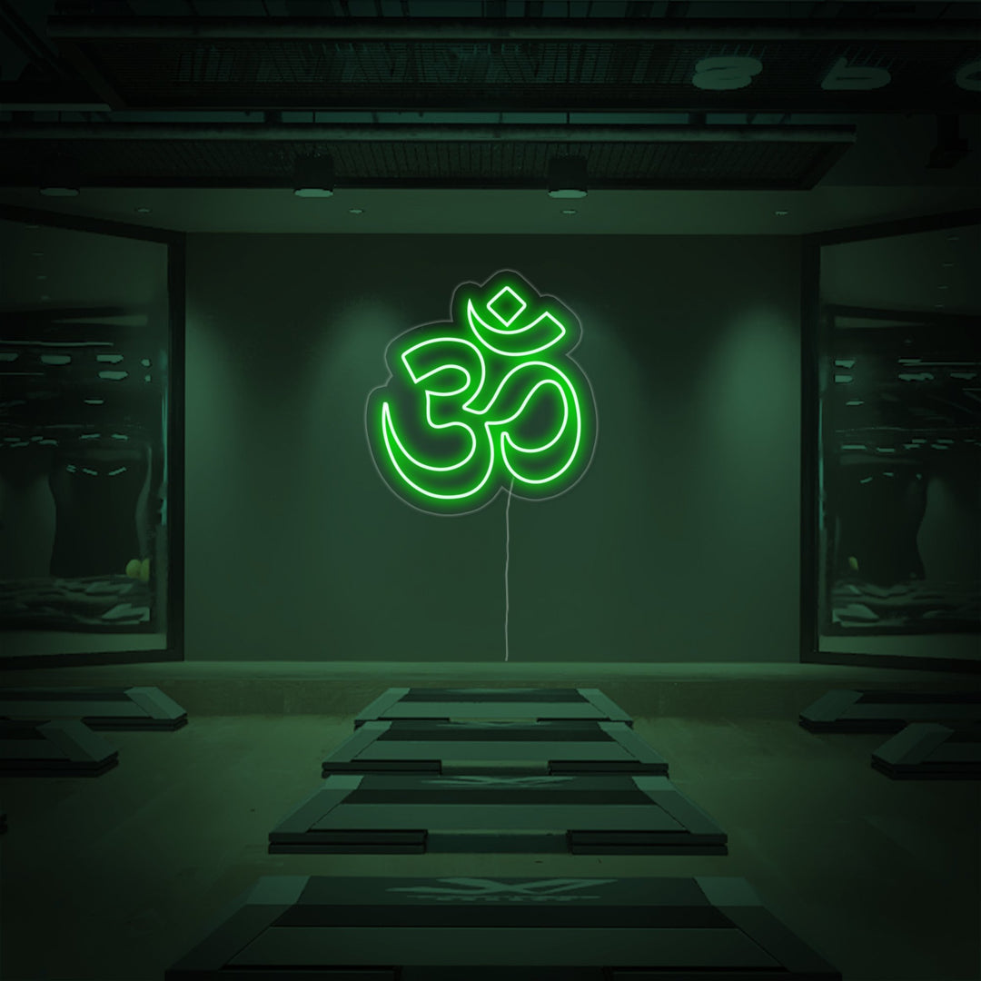"Om Yoga, Decoración De Yoga, Arte Mural De Yoga" Letreros Neon
