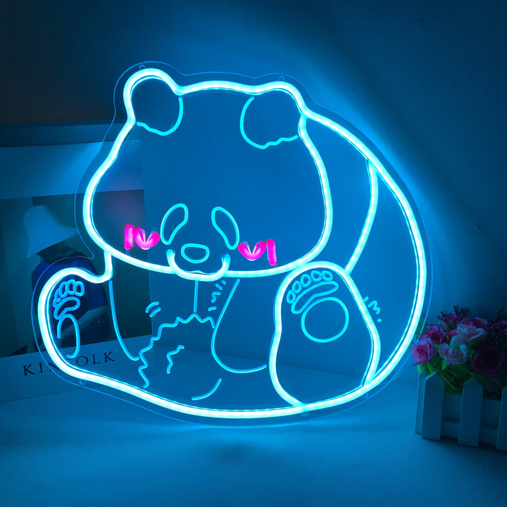 "Panda, Dibujo animado" Mini Letreros Neon