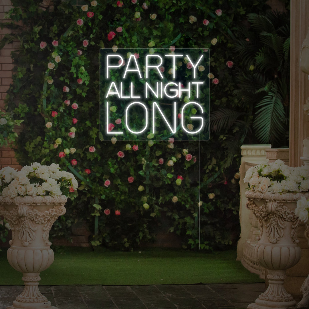 "Party All Night Long" Letreros Neon
