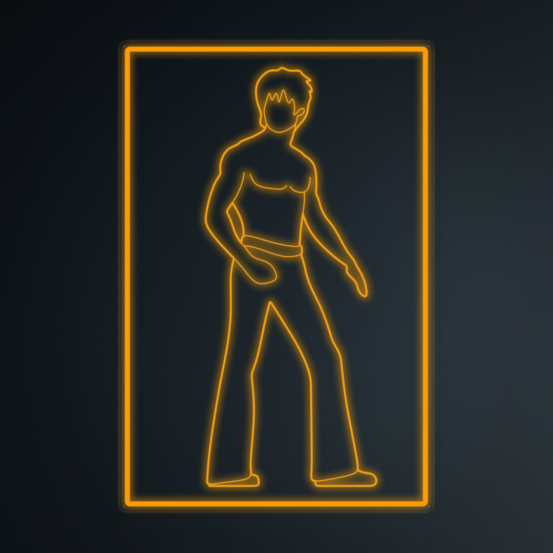 "La Cultura Pop De Kungfu Bruce" Letreros Neon en Miniatura