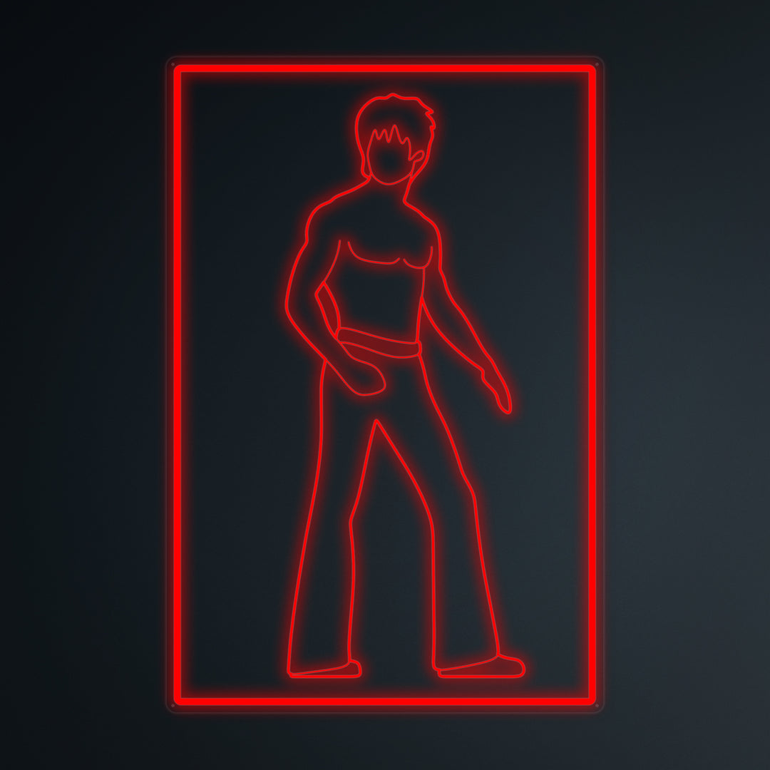 "La Cultura Pop De Kungfu Bruce" Letreros Neon en Miniatura