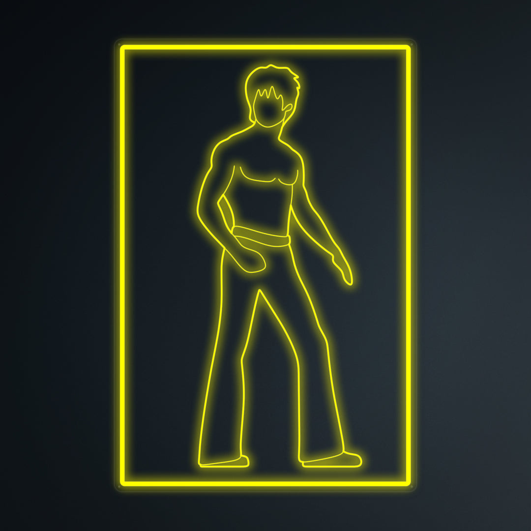 "La Cultura Pop De Kungfu Bruce" Letreros Neon en Miniatura