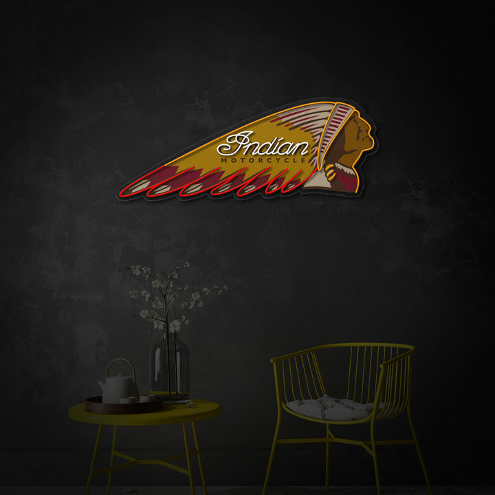 "Motocicleta retro" Letrero de neón LED impreso con UV