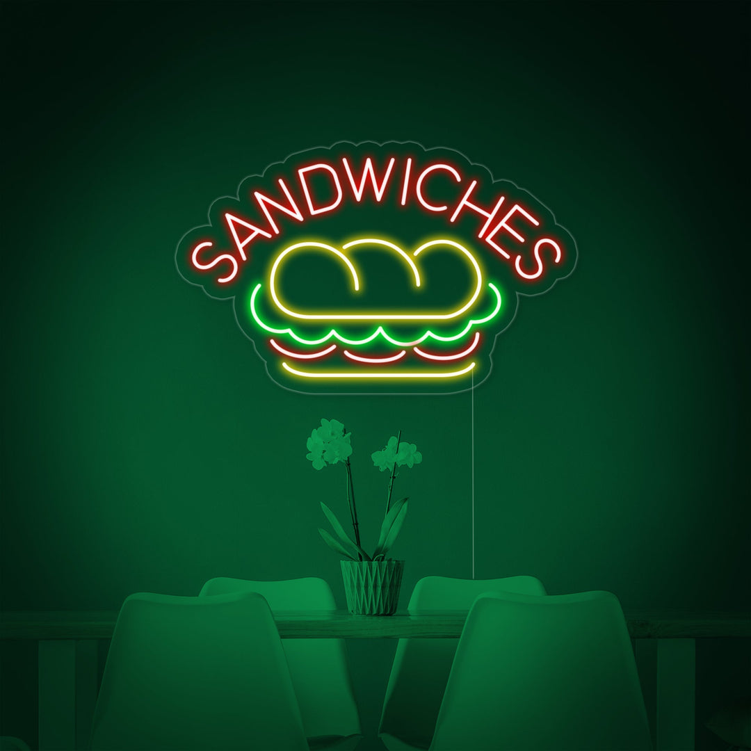 "SANDWICHES, Comida" Letreros Neon
