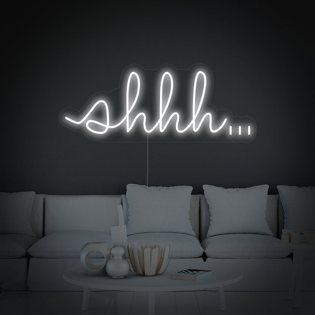 "Shhh Shut Up Be Quiet" Letreros Neon