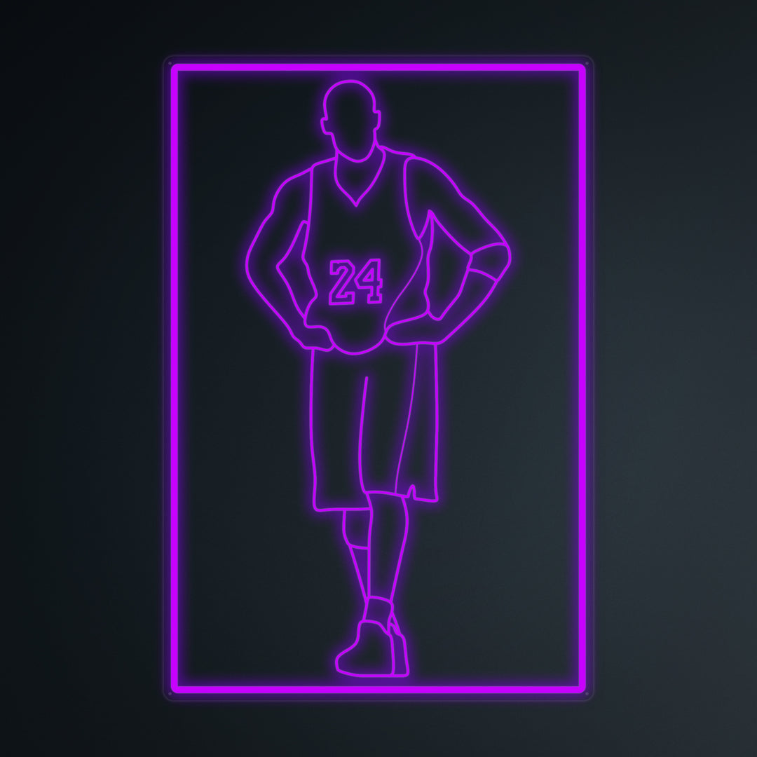 "Jugador De Baloncesto 24" Letreros Neon en Miniatura