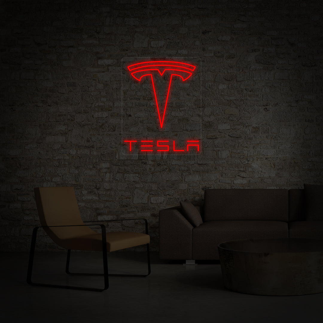 "Tesla Y Coche" Letreros Neon