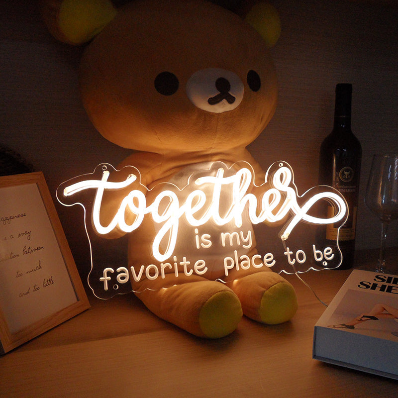 "Together Is My Favorite Place To Be" Mini Letreros Neon