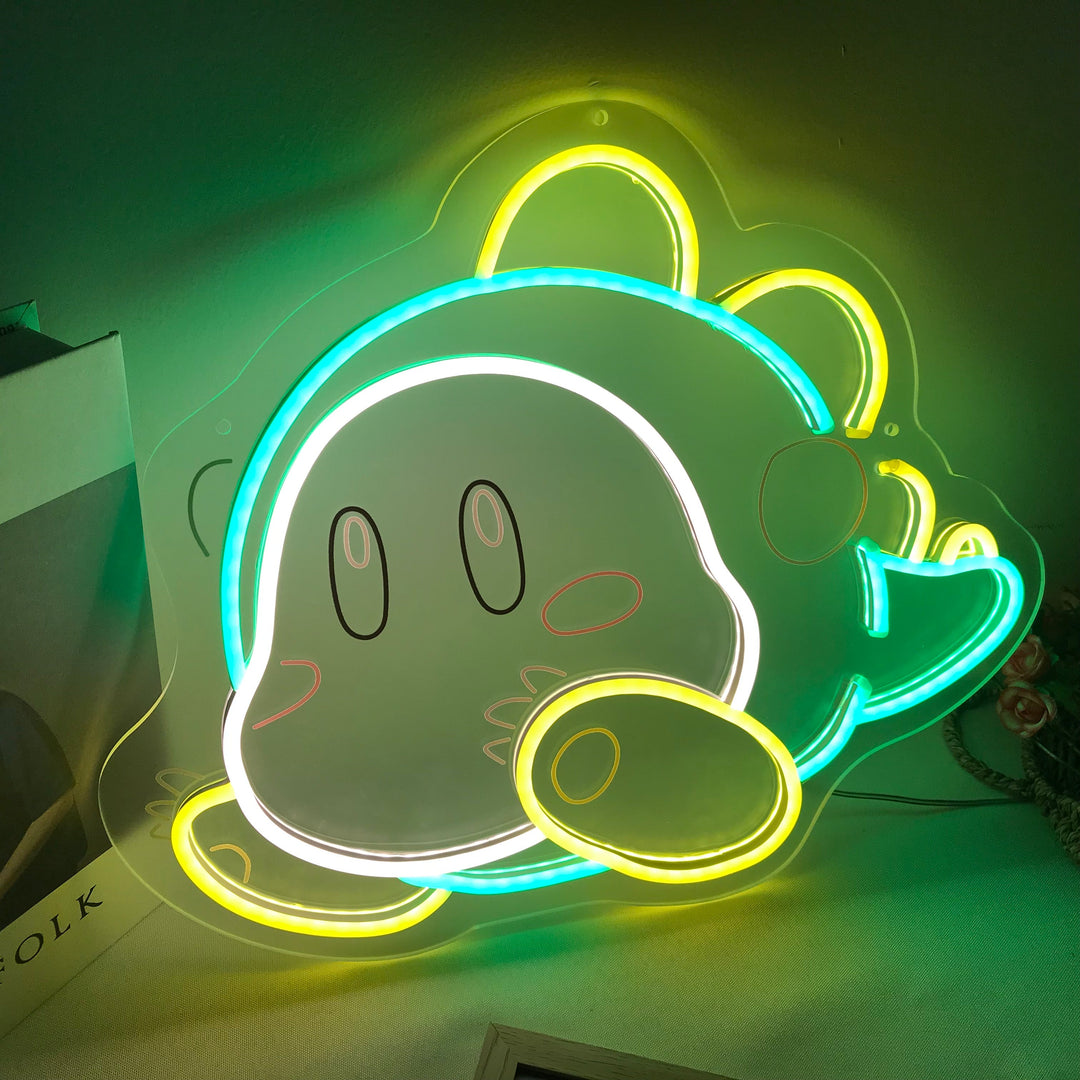 "Waddle Dee, Arte de Pared de Juego" Mini Letreros Neon