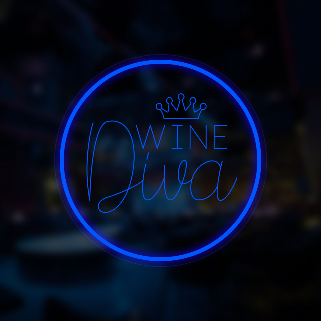 "Wine Diva" Letreros Neon en Miniatura