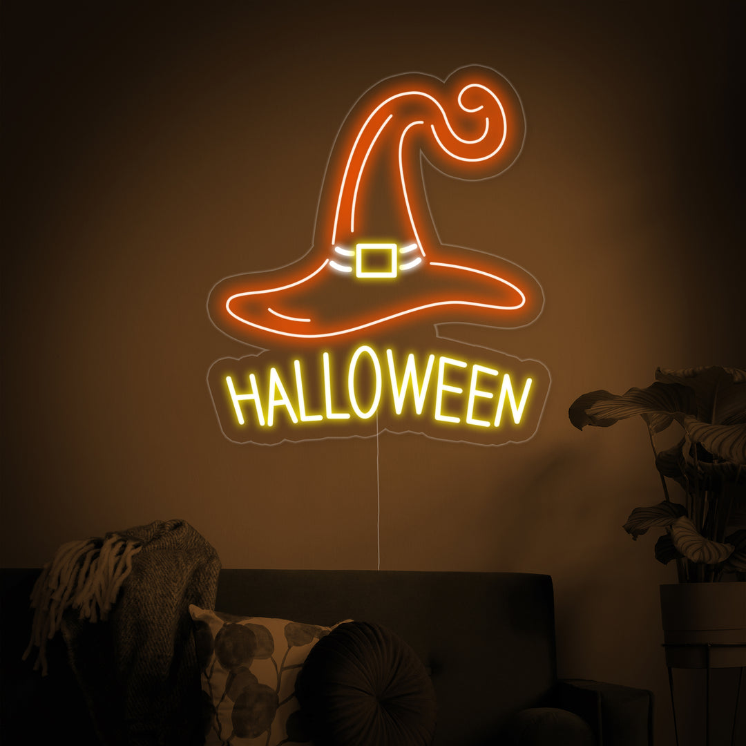 "Sombrero De Bruja, Halloween" Letreros Neon