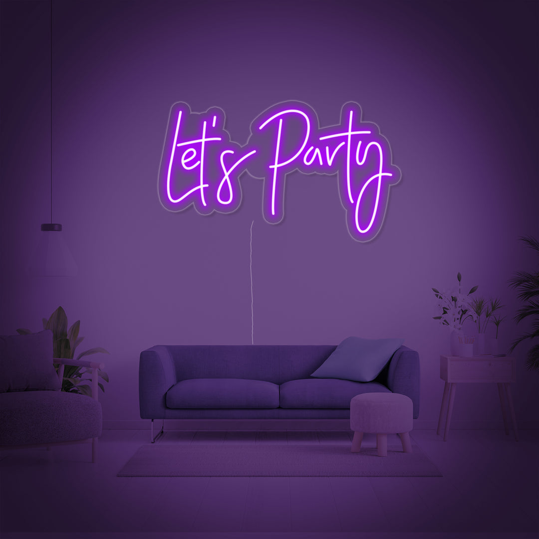 "Lets Party" Letreros Neon