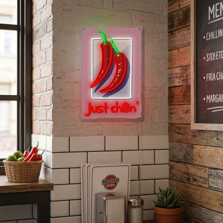 "Just Chillin" Letrero de neón