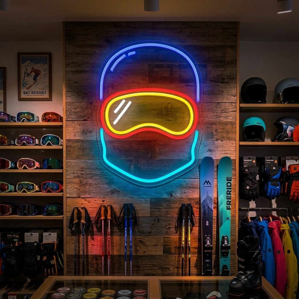 "Snowboarder Hombre De Nieve" Letreros Neon