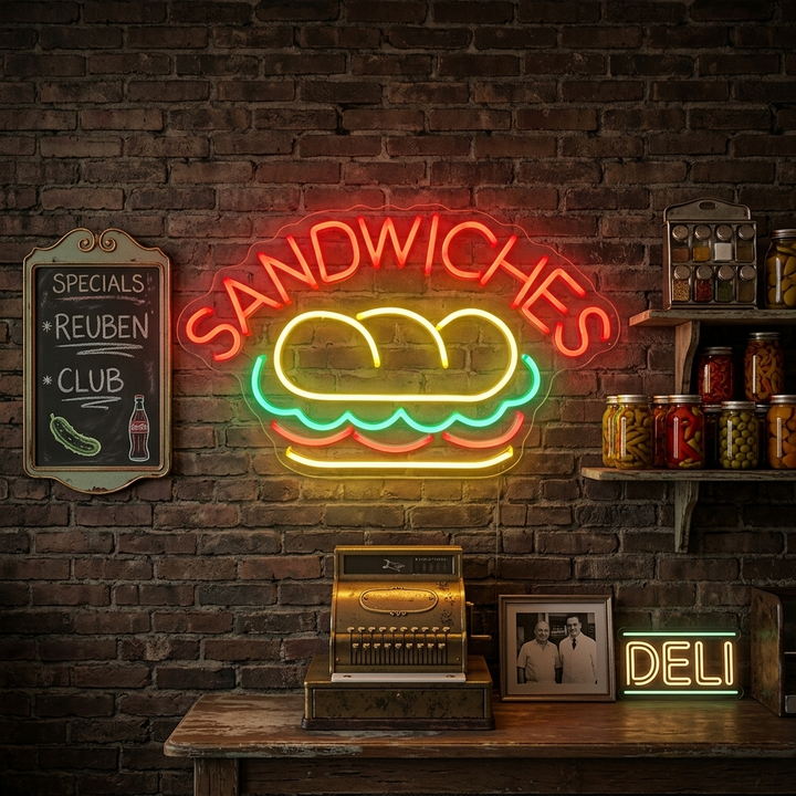 "SANDWICHES, Comida" Letreros Neon