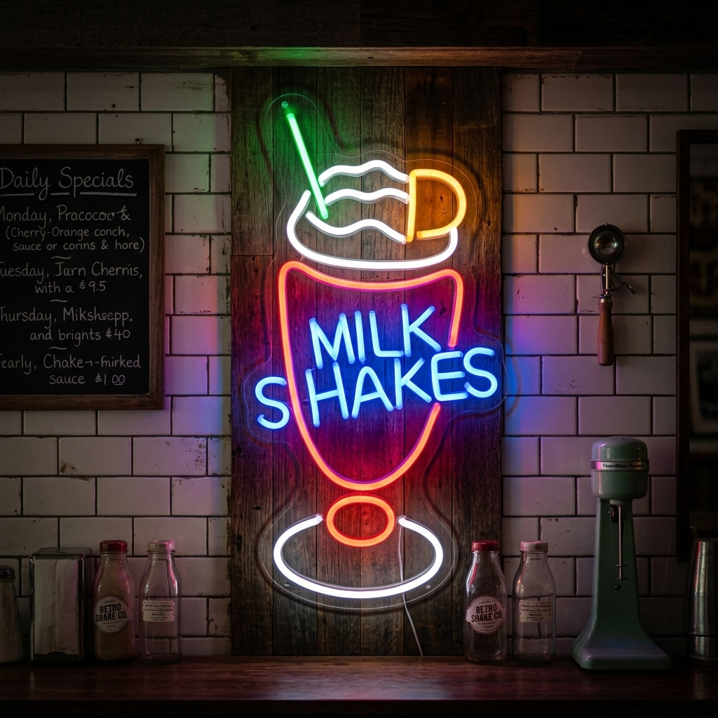 "Milk Shakes" Letreros Neon
