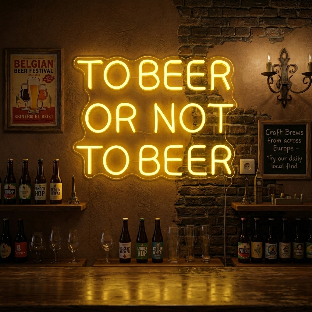 "Bar De Cerveza, To Beer Or Not To Beer" Letreros Neon