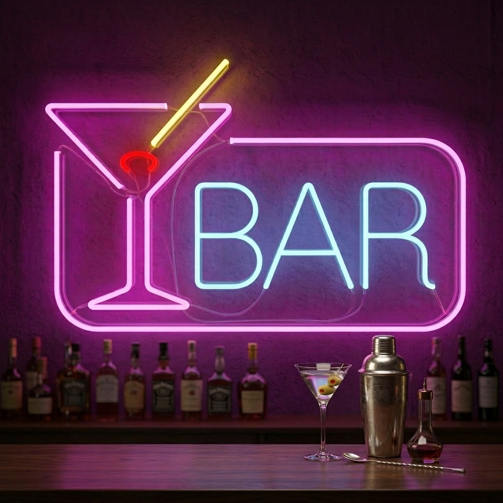 "Cocktail Bar" Letreros Neon