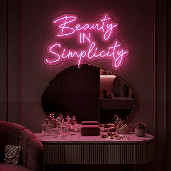 "Beauty In Simplicity" Letreros Neon