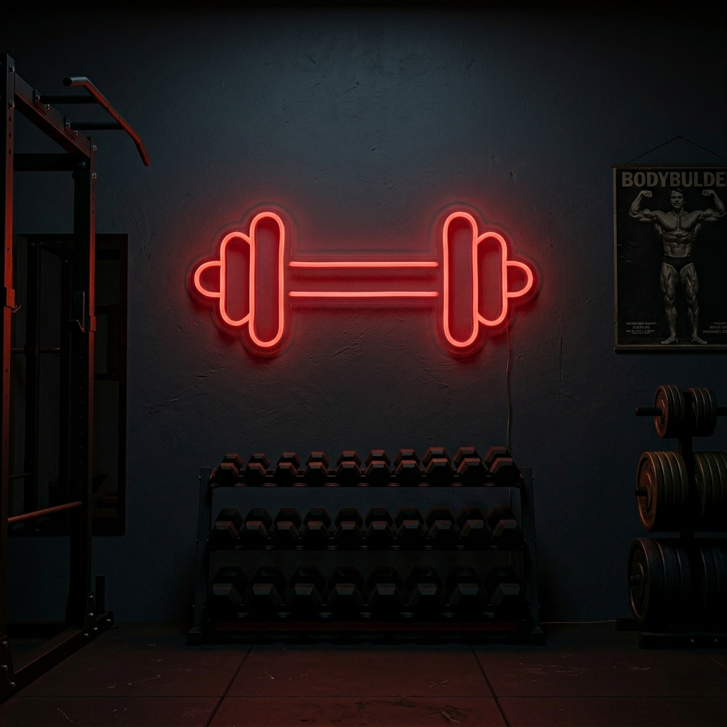 "Mancuernas De Gimnasia, Decoracion De Gimnasios, Decoracion De Fitness" Letreros Neon