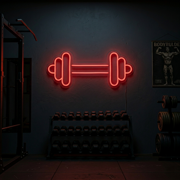 "Mancuernas De Gimnasia, Decoracion De Gimnasios, Decoracion De Fitness" Letreros Neon