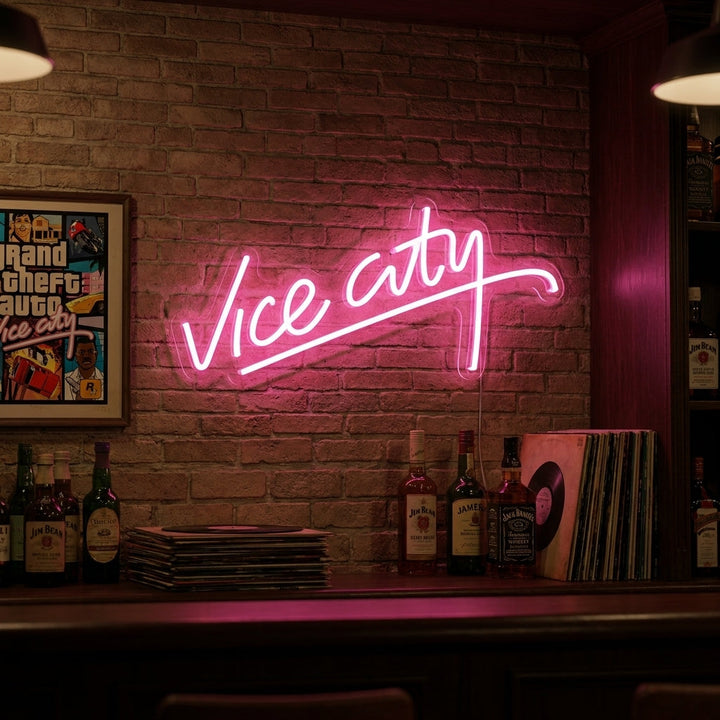 "Vice City, Decoración De Salas De Juego" Letreros Neon