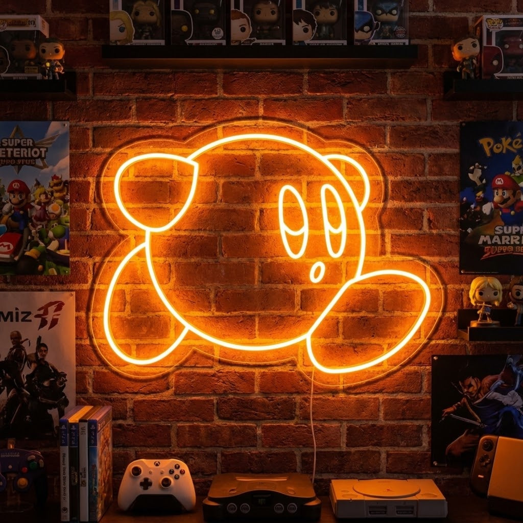 "Kirby, Decoración De Habitaciones De Kirby, Decoración De Juegos" Letreros Neon