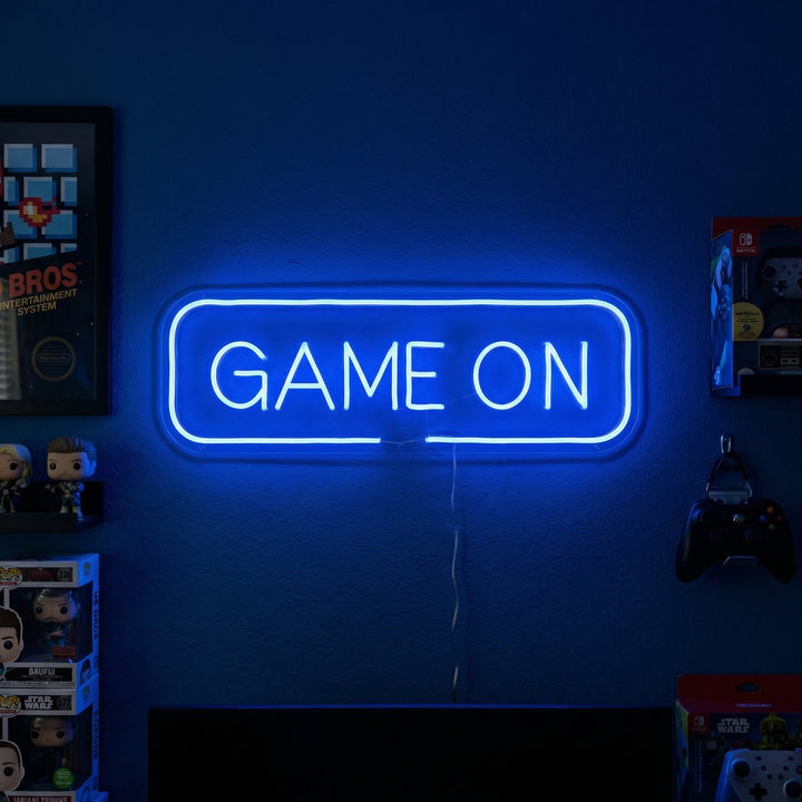 "Game On, Arte De Pared De Juegos" Letreros Neon