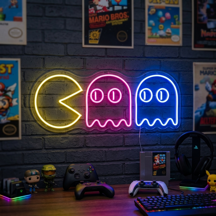 "Fantasmas, Decoración De Jugador" Letreros Neon