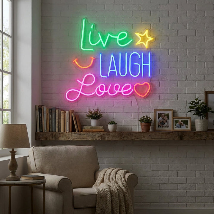 "Live Laugh Love" Letreros Neon