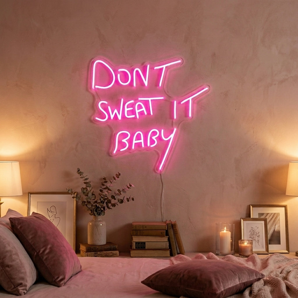 "Dont Sweat it Baby" Letreros Neon