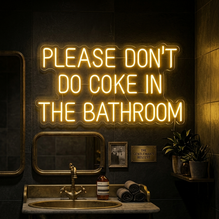 "Please Dont Do Coke in The Bathroom" Letreros Neon