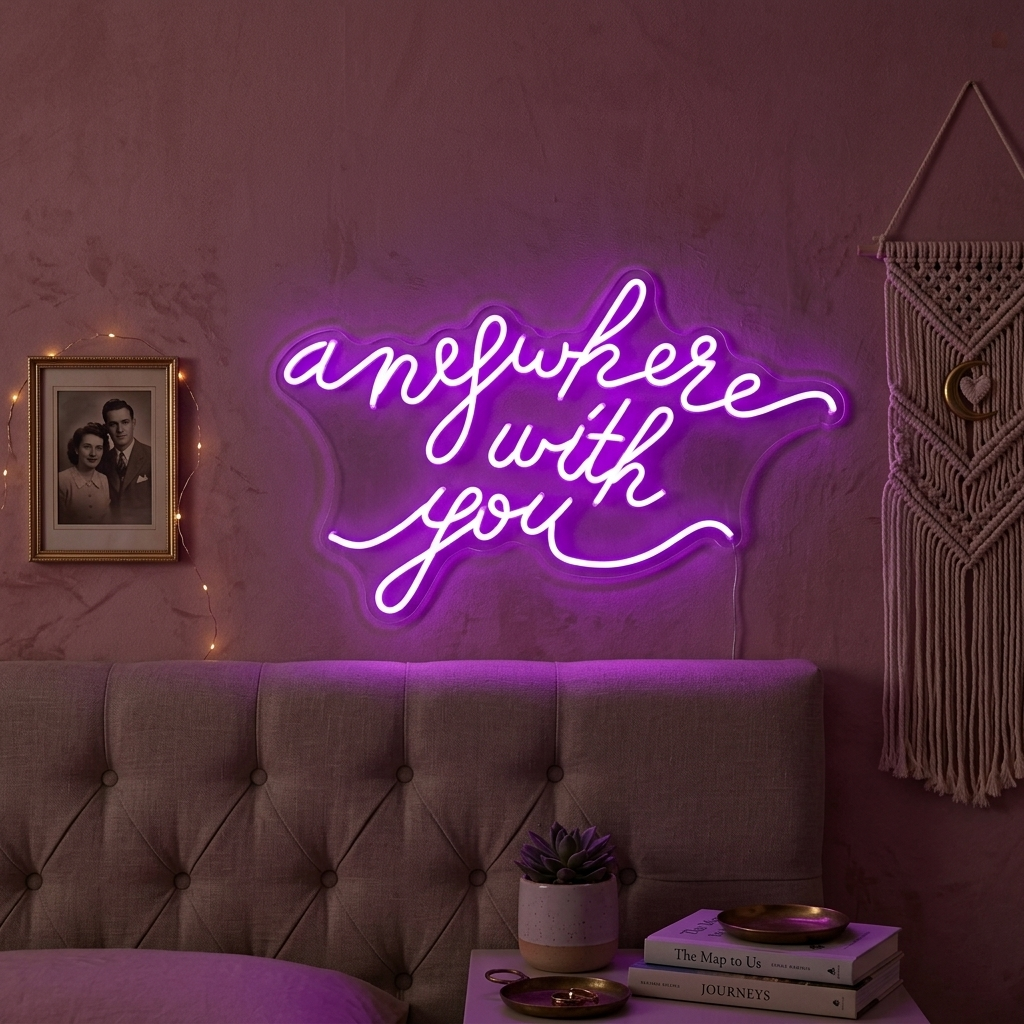 "Anywhere With You" Letreros Neon