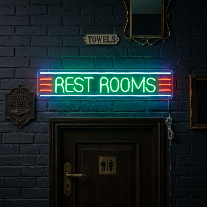 "Restroom" Letreros Neon