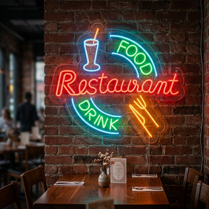 "Food And Drink Restaurant" Letreros Neon