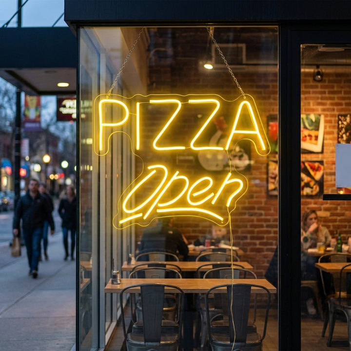"Pizza Open" Letreros Neon