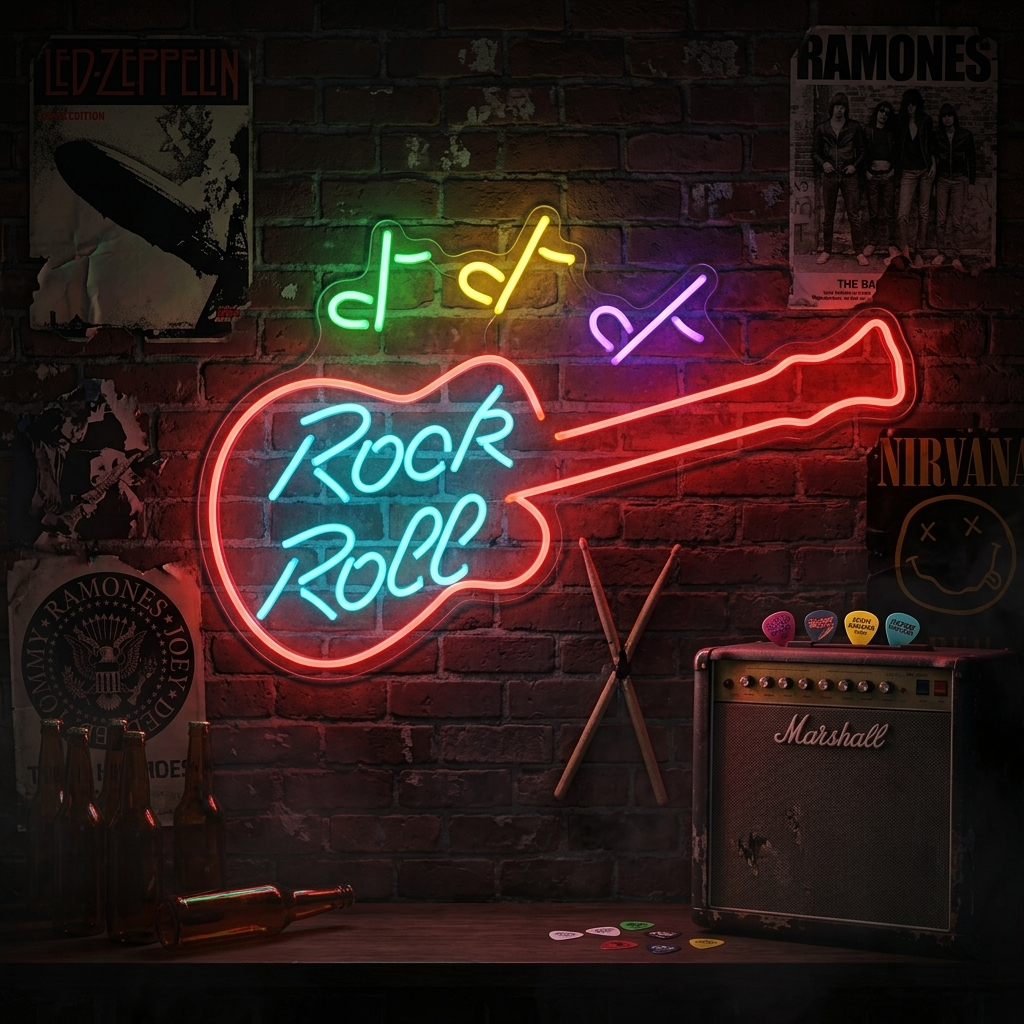 "Rock Roll" Letreros Neon