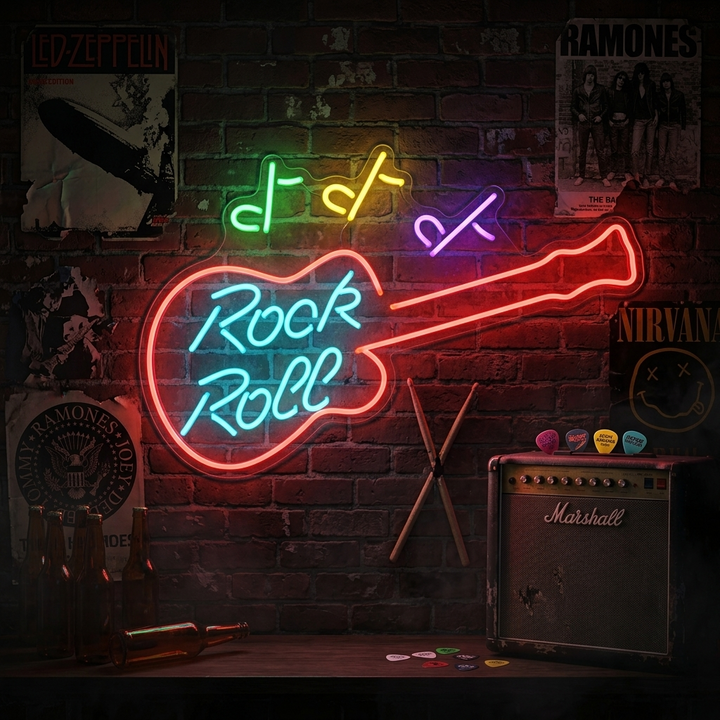 "Rock Roll" Letreros Neon
