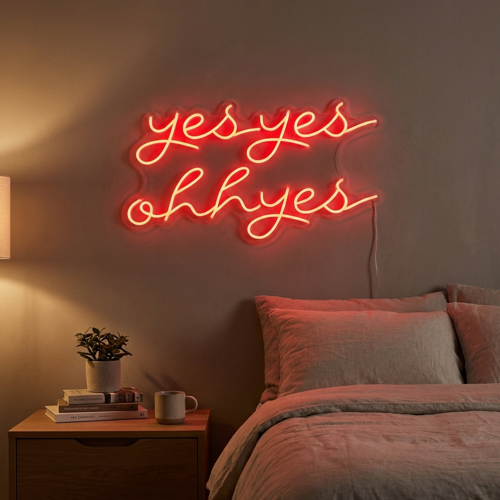 "Yes Yes Ohh Yes" Letreros Neon
