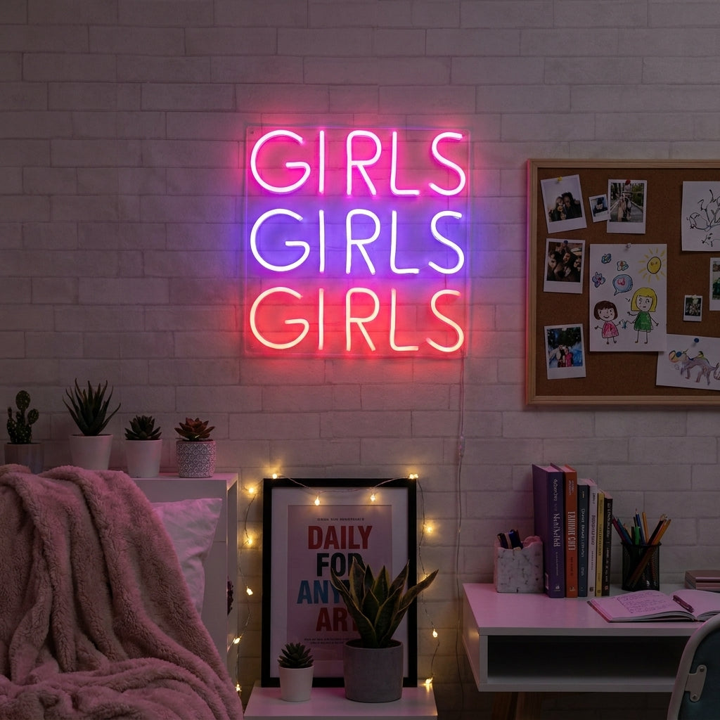 "Girls Girls Girls" Letreros Neon