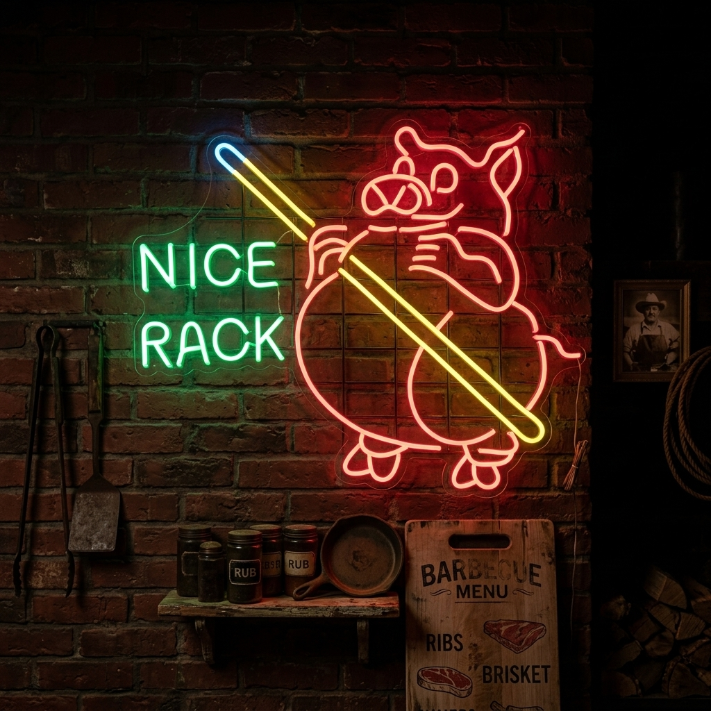 "Nice Rack" Letreros Neon