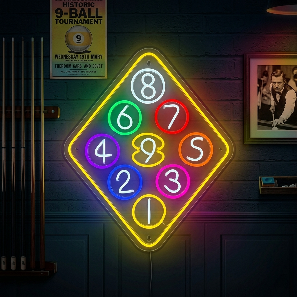 "Billar De Bolas Pool" Letreros Neon