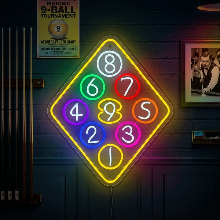 "Billar De Bolas Pool" Letreros Neon